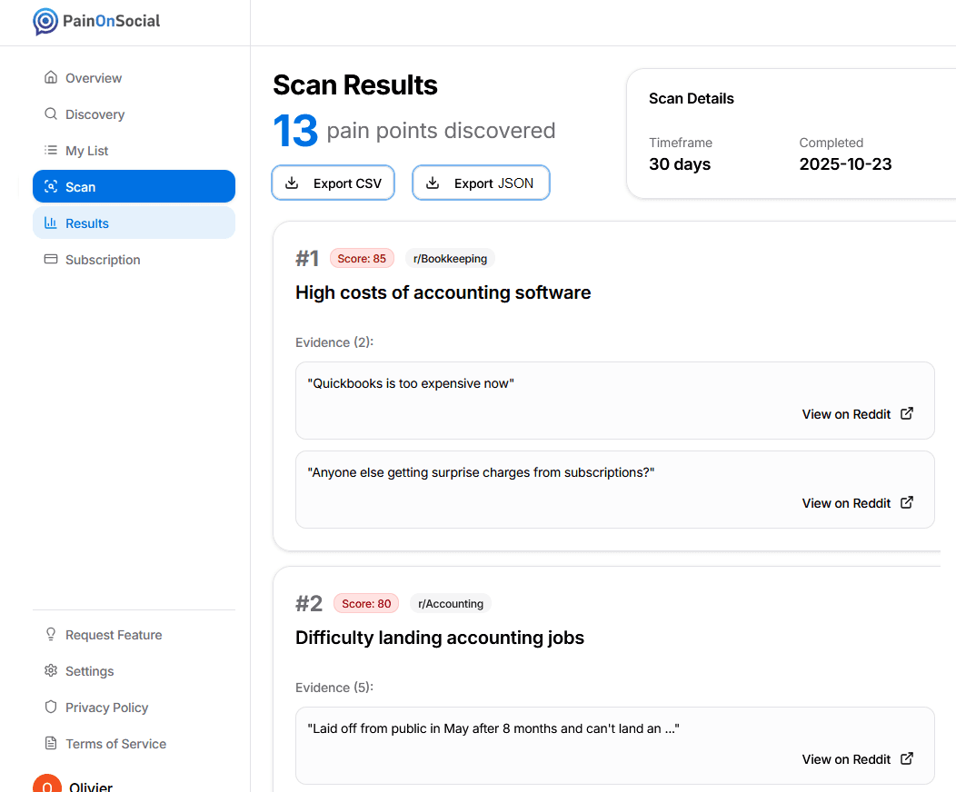 PainOnSocial App Screenshot