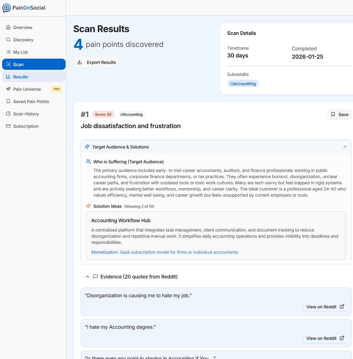 PainOnSocial App Screenshot